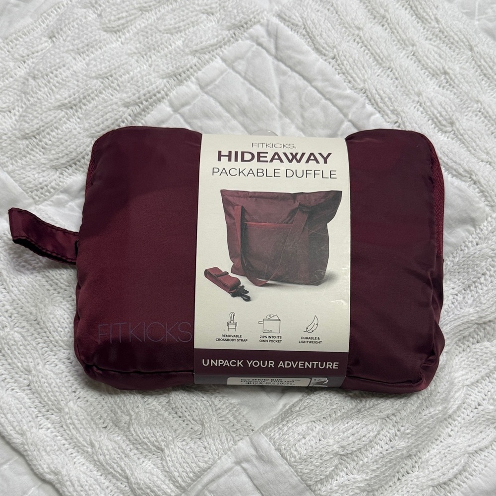 Fitkicks Hideaway Burgundy Packable Duffle